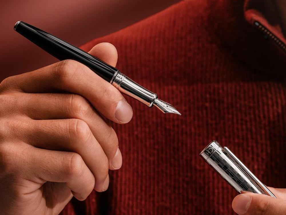 Caran d'Ache Léman Damier Fountain Pen & Black Leather Case,  4799.566