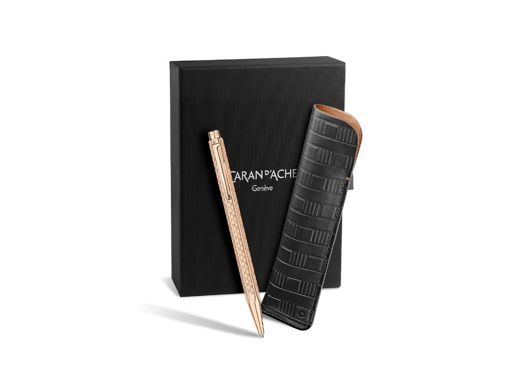 Caran d'Ache Ecridor Damier Ballpoint pen & Black Leather Case, 8902.567