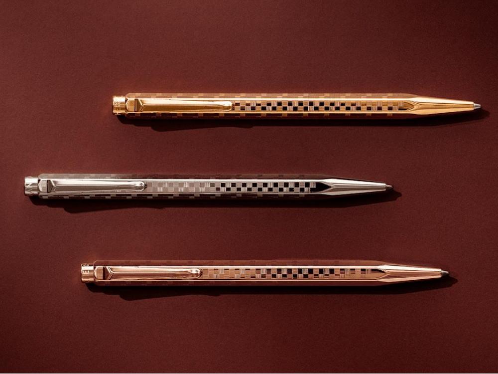 Caran d'Ache Ecridor Damier Ballpoint pen, Brass, Rose Gold, 898.567