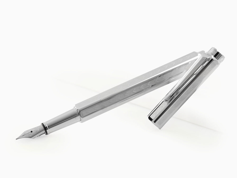 Caran d´Ache Ecridor Chevron Fountain Pen, Palladium, Silver, 958.286