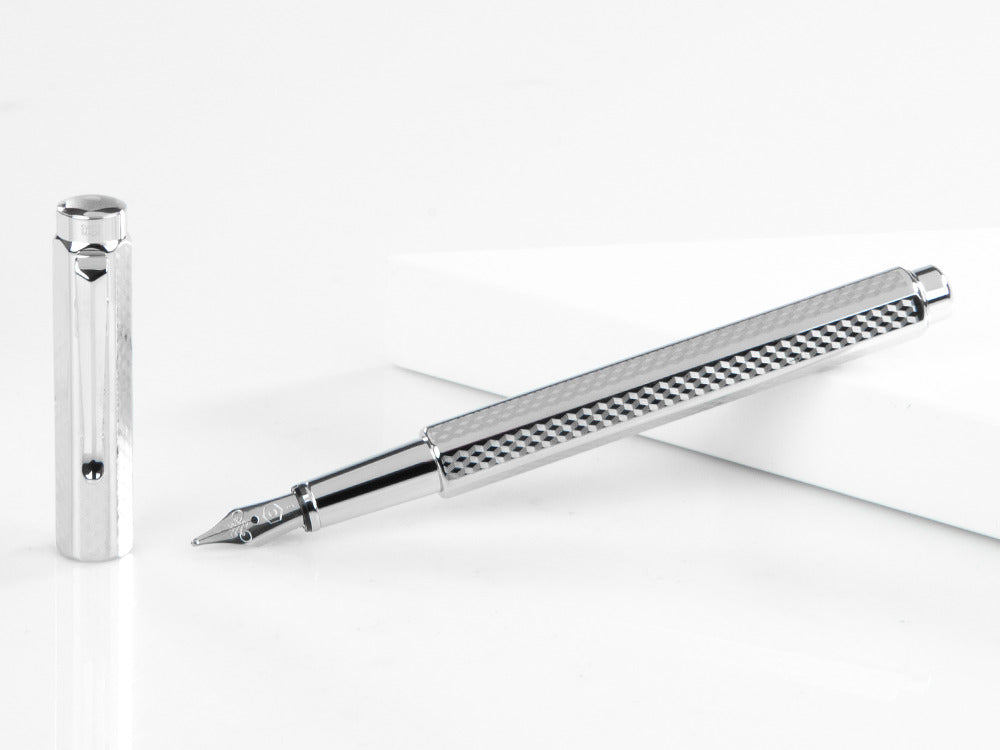 Caran d´Ache Ecridor Cubrik Fountain Pen, Palladium, Silver, 958.377