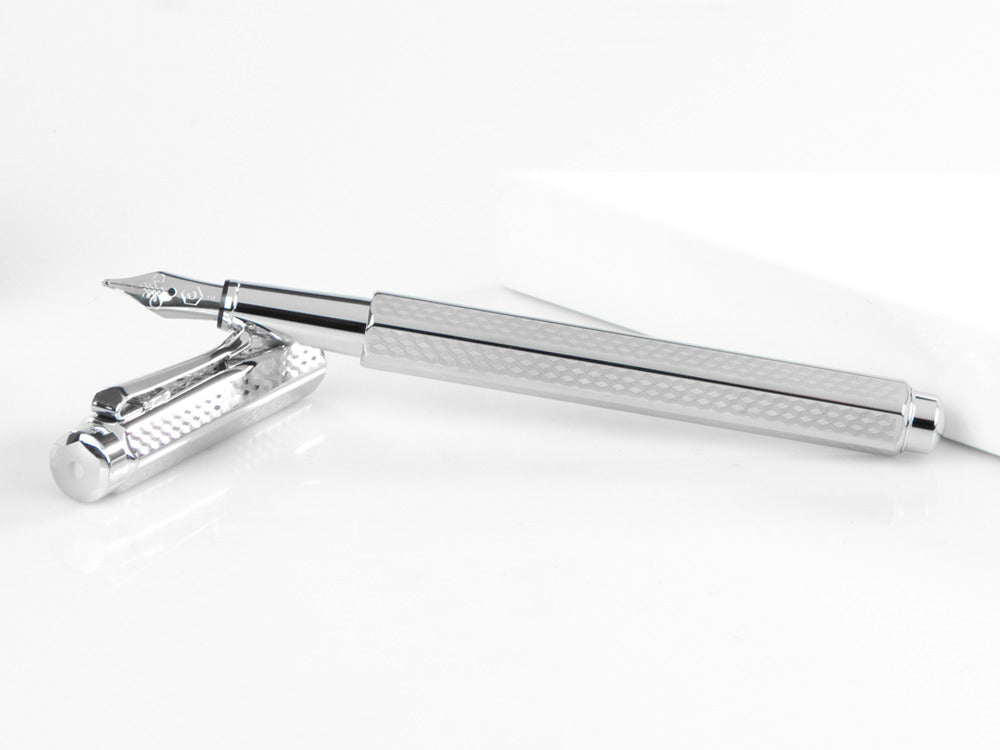Caran d´Ache Ecridor Cubrik Fountain Pen, Palladium, Silver, 958.377