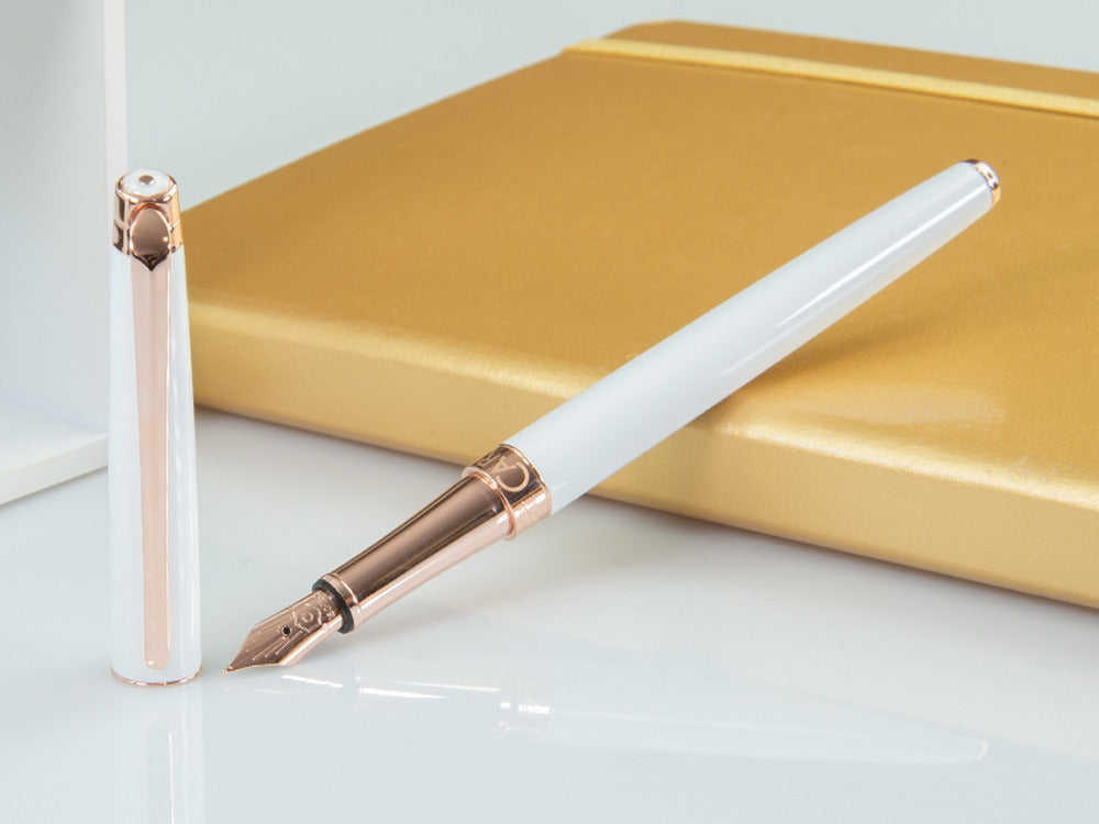 Caran d´Ache Léman Slim White Rosegold Fountain Pen, White, C4791.001