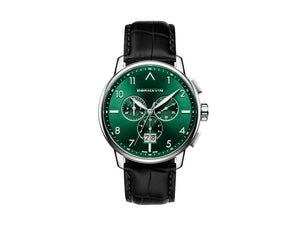 Cornavin Big Date Quartz Watch, Chronograph, 43 mm, Green, CO.BD.05.L