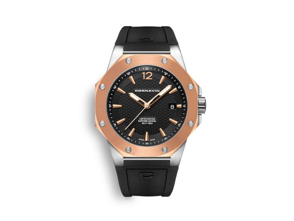 Cornavin Downtown 3-H Quartz Watch, 41 mm, Black, CO2021-2030