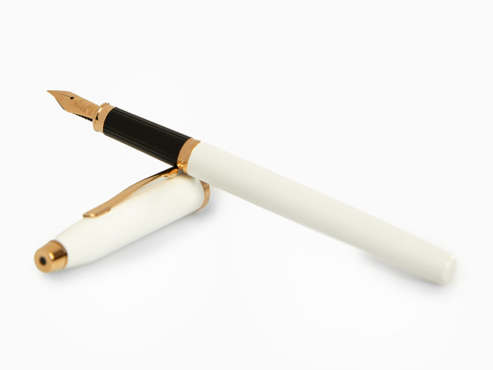 Cross Century II Fountain Pen, White Lacquer, Rose Gold, AT0086-113