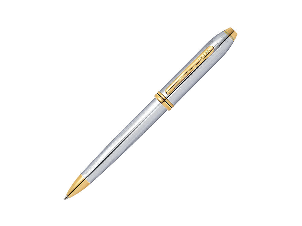 Cross Townsend Medalist Ballpoint pen, Chrome, 23K Gold plated, 502TW