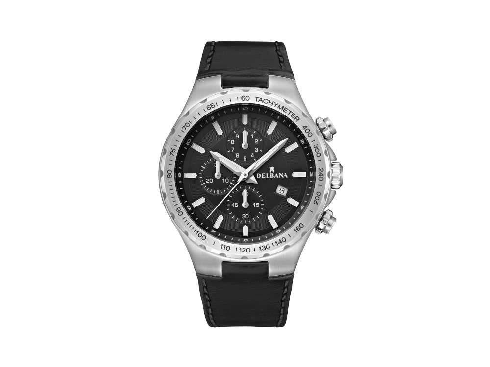 Delbana Sports Barcelona Quartz Watch, Black, 44 mm, Leather, 41602.674.6.031