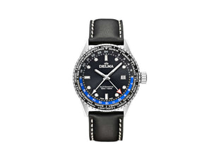 Delma Diver Cayman Worldtimer Automatic Watch, Black, 42 mm, 41601.710.6.031