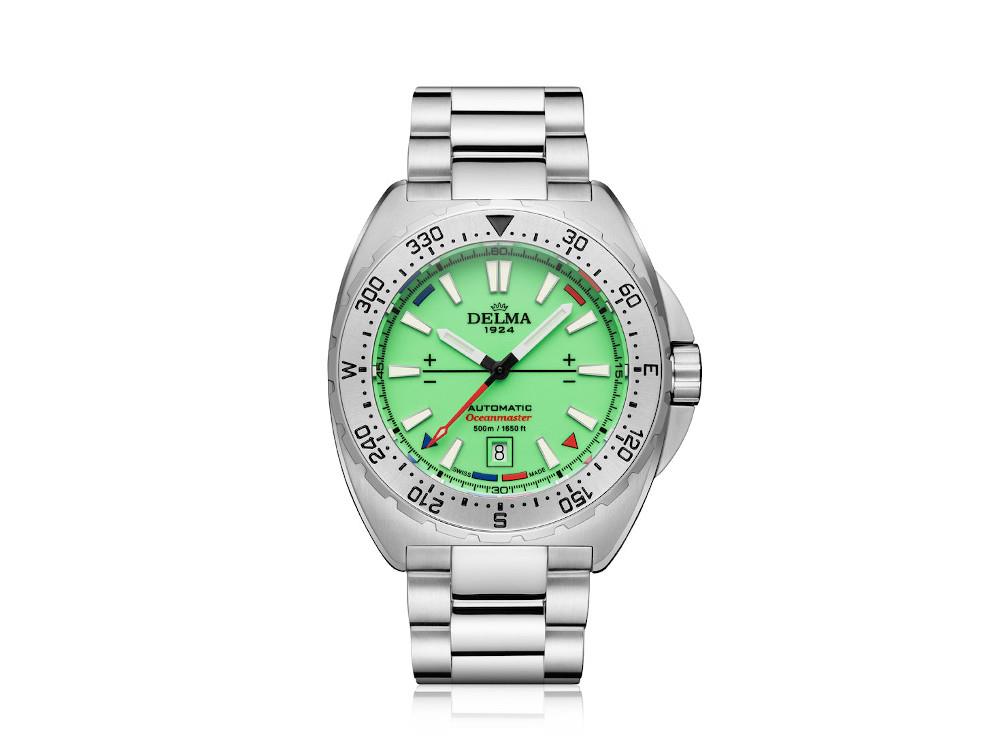 Delma Diver Oceanmaster Lume Automatic Watch, Green, 44 mm, 41701.670.6.149
