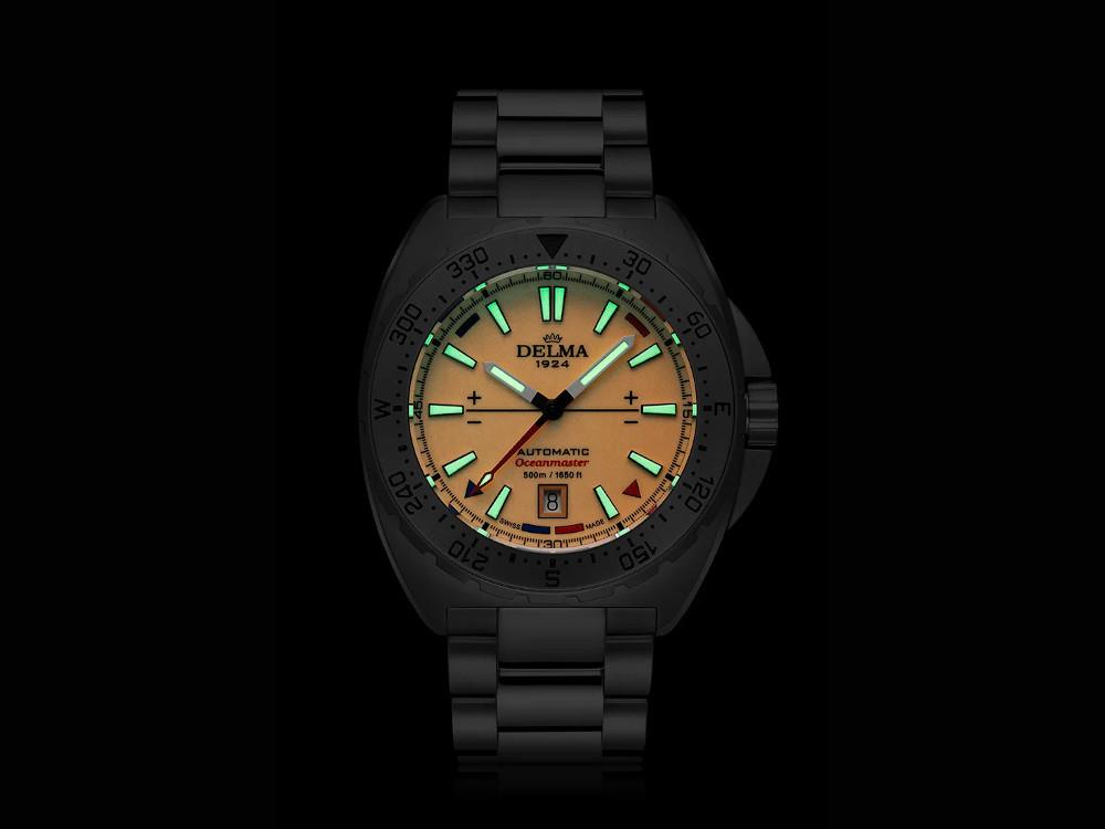 Delma Diver Oceanmaster Lume Watch, Orange, 44 mm, 41701.670.6.159