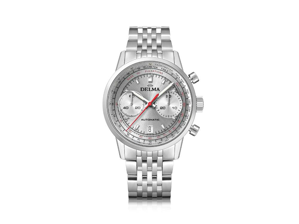 Delma Racing Continental Pulsometer Automatic Watch, Silver, 41701.702.6.068