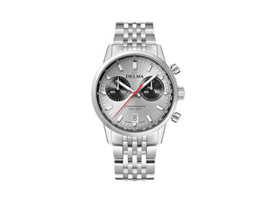 Delma Racing Continental Quartz Watch, Ronda Z50, Silver, 42 mm, 41701.704.6.061