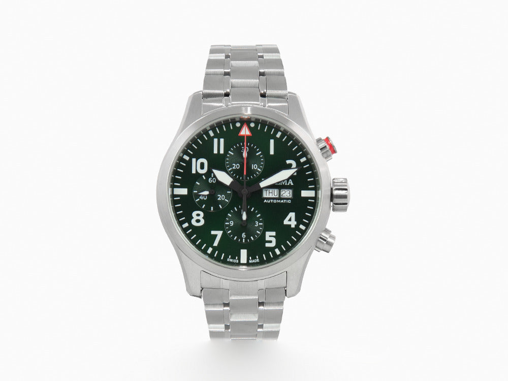 Delma Aero Commander Automatic Watch, Green, 45 mm, Chronograph, 41702.580.6.149