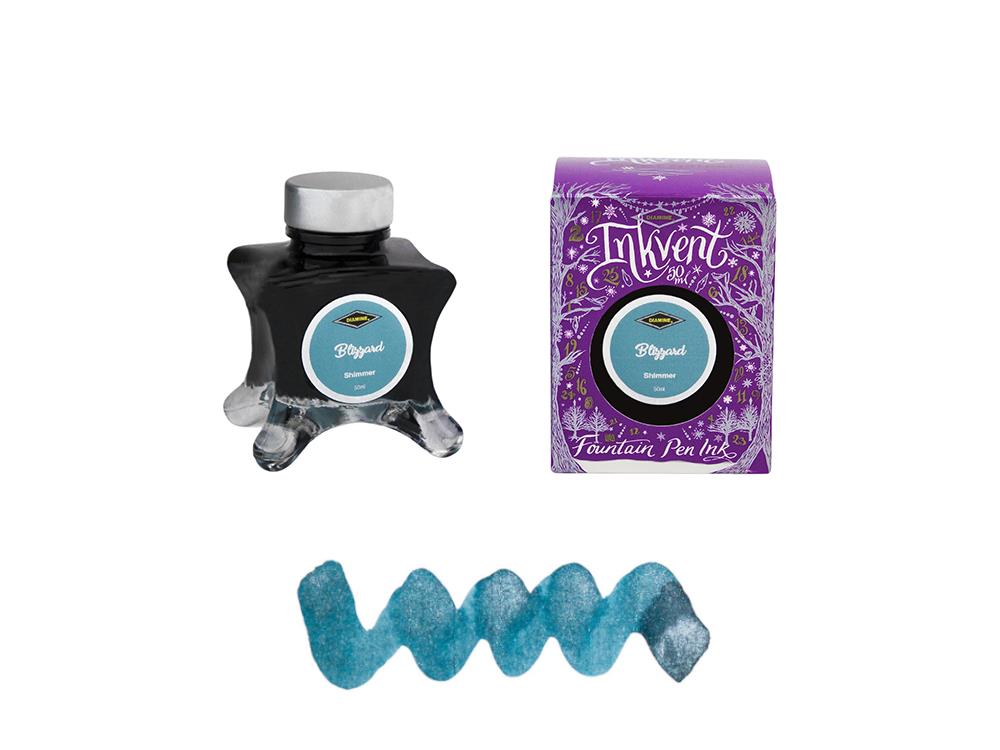 Diamine Blizzard Ink Vent Purple Ink Bottle, 50ml, Shimmer, Blue