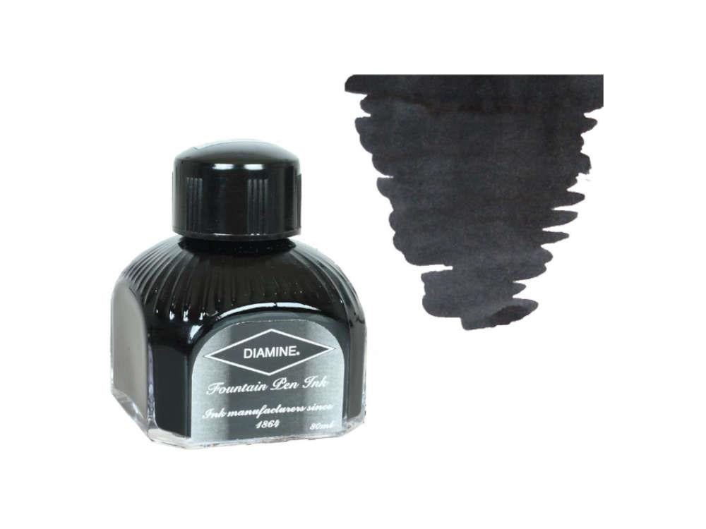Diamine Quartz Black Ink Bottle, 80ml. Italian crystal