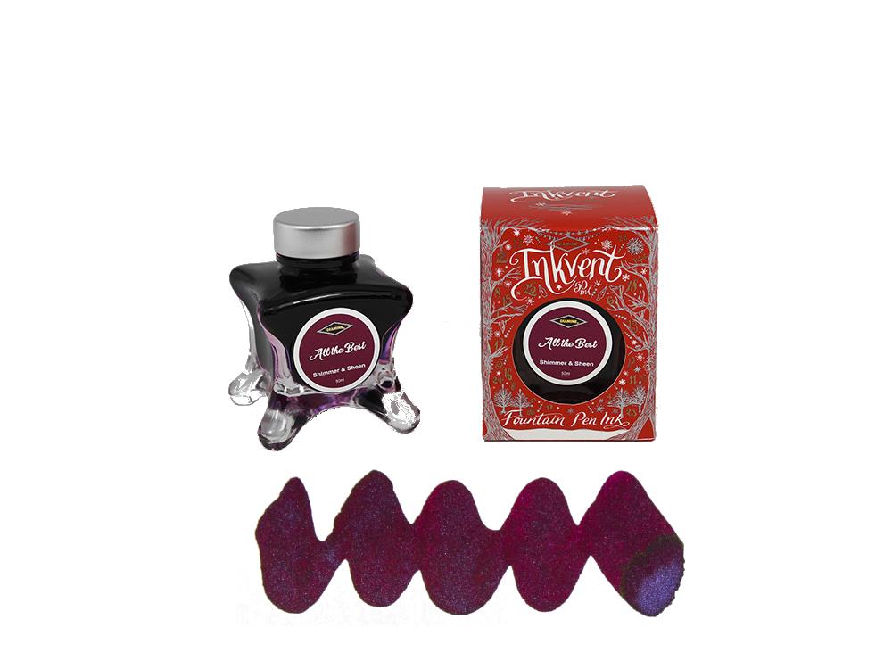 Diamine All The Best Ink Vent Red Ink Bottle, 50ml, Purple, Glass