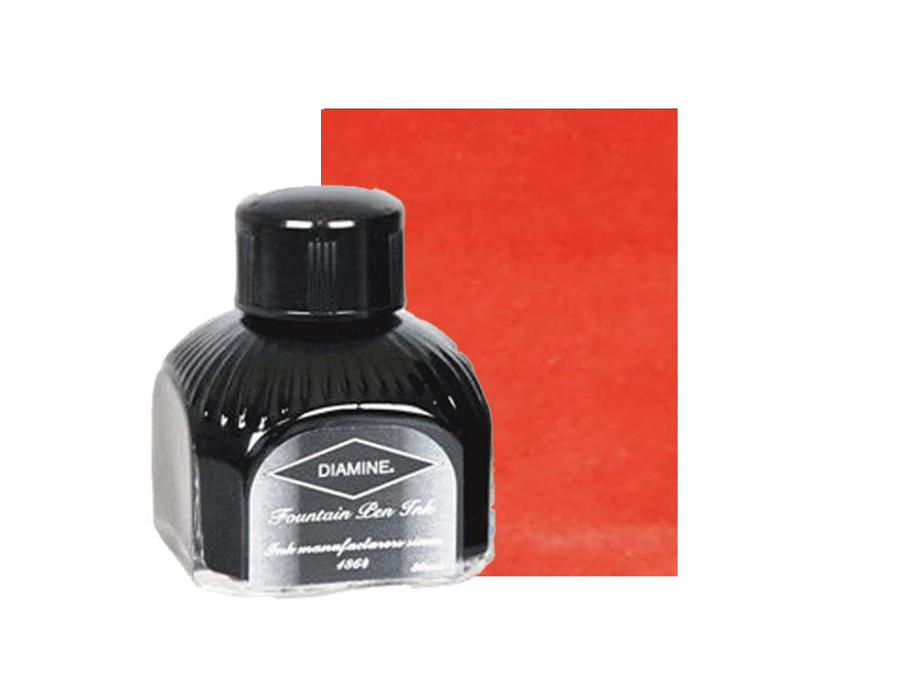 Diamine Ink Bottle Brilliant Red, 80ml. Italyan crystal bottle