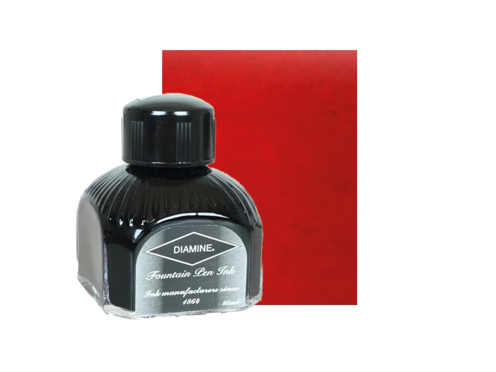 Diamine Ink Bottle Crimson, 80ml, Italyan crystal bottle