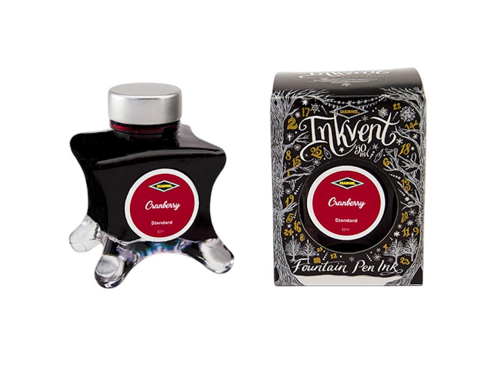 Diamine Ink Vent Black Standard Cranberry Ink Bottle, 50ml, Red,