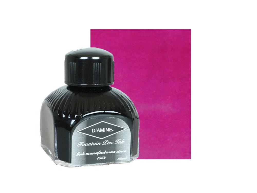 Diamine Ink Bottle Deep Magenta, 80ml.,  Italyan crystal bottle