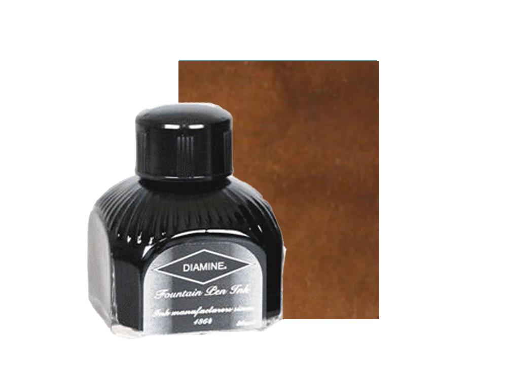 Diamine Ink Bottle Raw Sienna, 80ml, Italyan crystal bottle