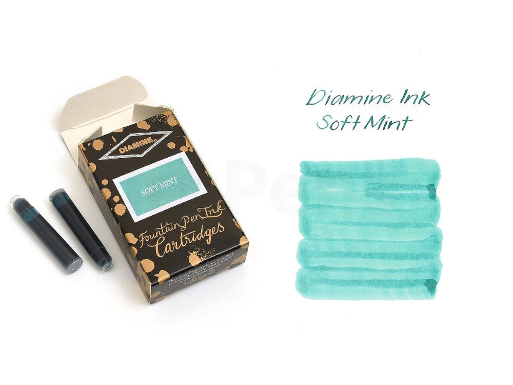 Diamine Soft Mint Car Cartridges, Green, 18