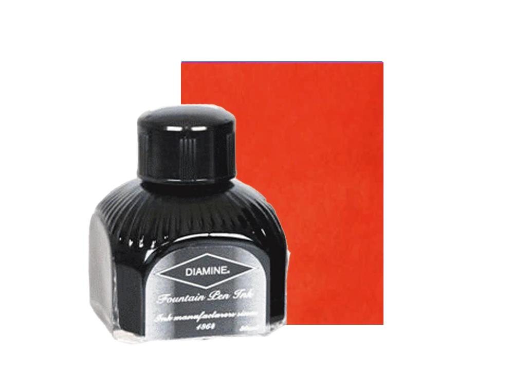 Diamine Ink Bottle Vermillion 80ml, Italyan crystal bottle