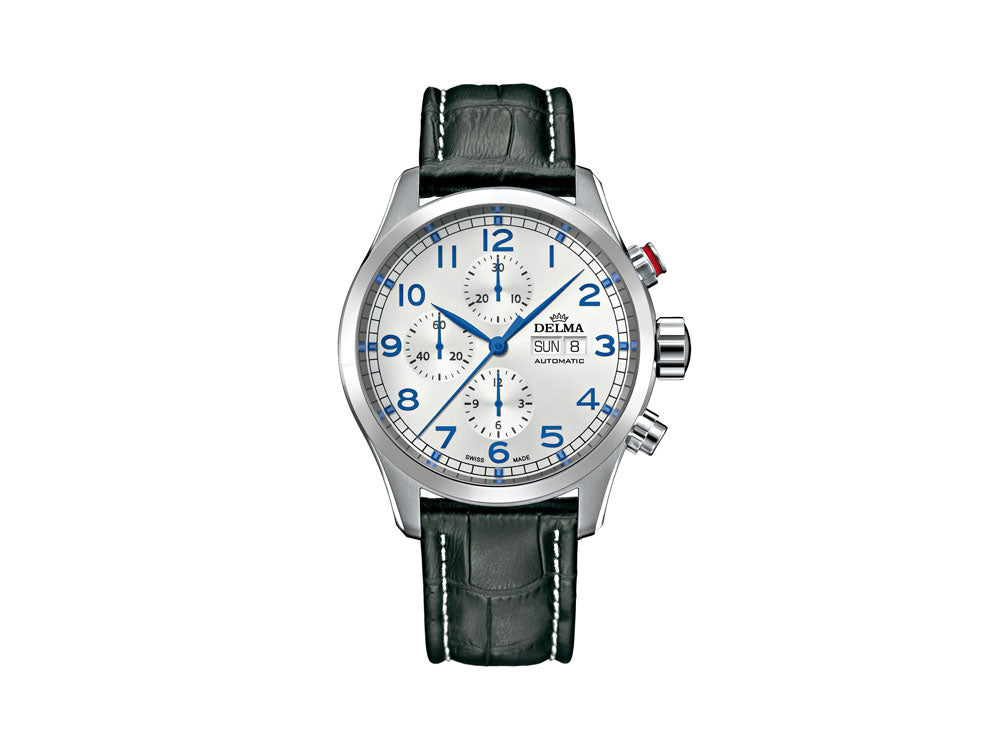 Delma Aero Pioneer Chronograph Automatic Watch, Silver, 45 mm, 41601.580.6.062