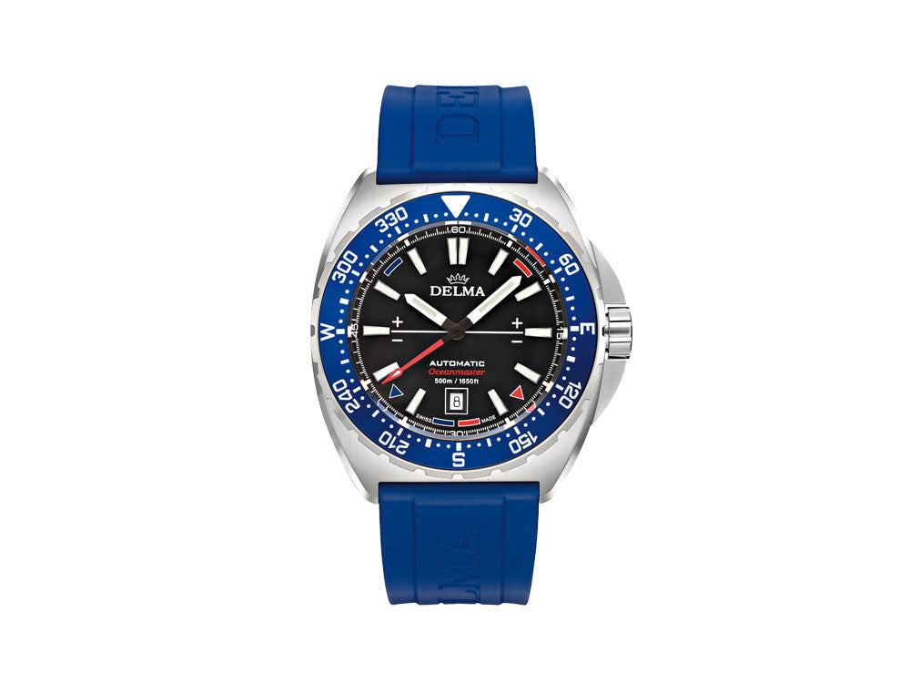 Delma Racing Oceanmaster Automatic Watch, Black, 44 mm, SIlicon, 41501.670.6.048