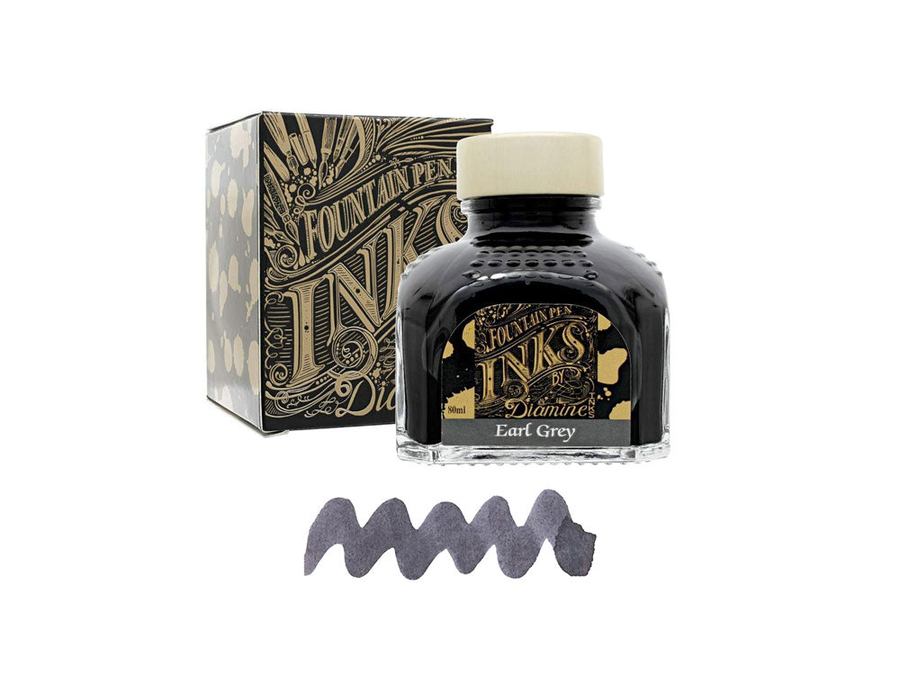 Diamine Earl Grey Ink Bottle, 80ml., Crystal