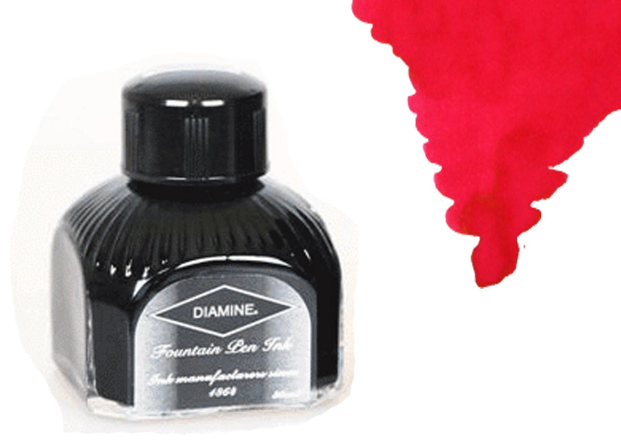 Diamine Ink Bottle Scarlet,, 80ml Italyan crystal bottle