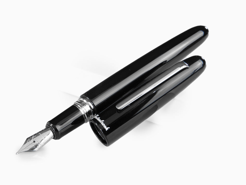 Esterbrook Estie Oversize Ebony Fountain Pen, Black, Chrome Trim, E166