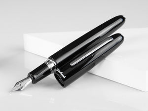Esterbrook Estie Oversize Ebony Fountain Pen, Black, Chrome Trim, E166