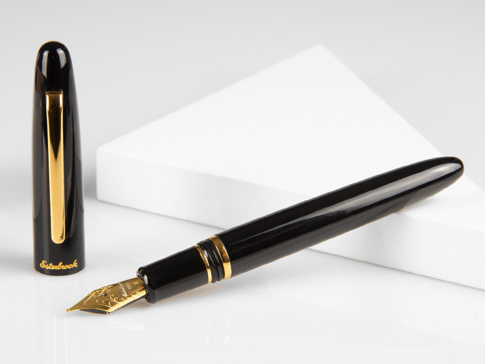 Esterbrook Estie Ebony Fountain Pen, Black Resin, Gold plated, E116