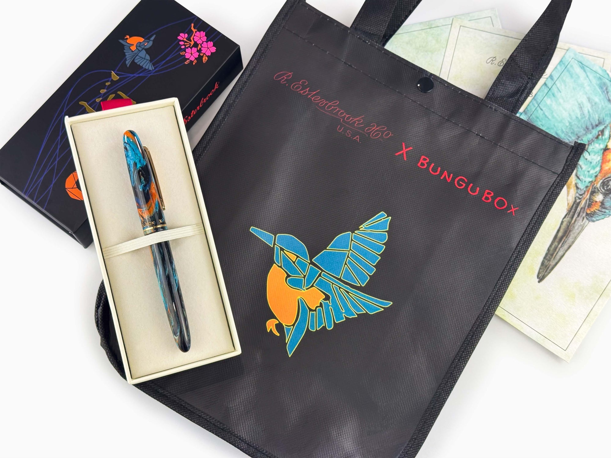 Esterbrook x BUNGUBOX Kingfisher Edition Tote Bag, EBIRDTOTE