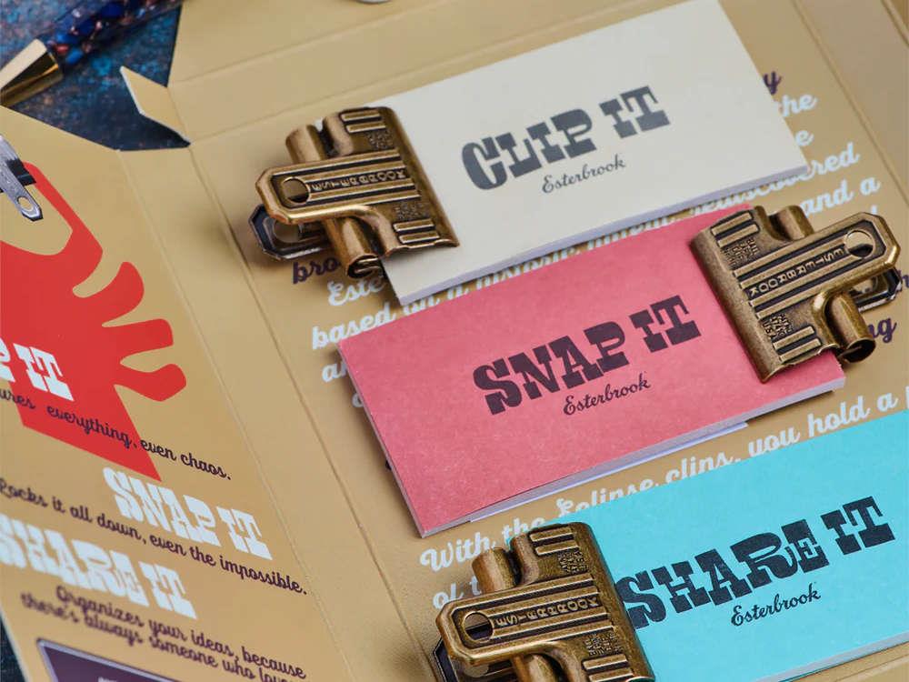 Esterbrook Eclipse 3-Piece Clip Set, Metal, Gold plated, Golden, ECL-GOLD