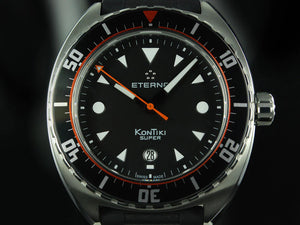 Eterna Super KonTiki Automatic Watch, SW 200-1, Black, Rubber strap