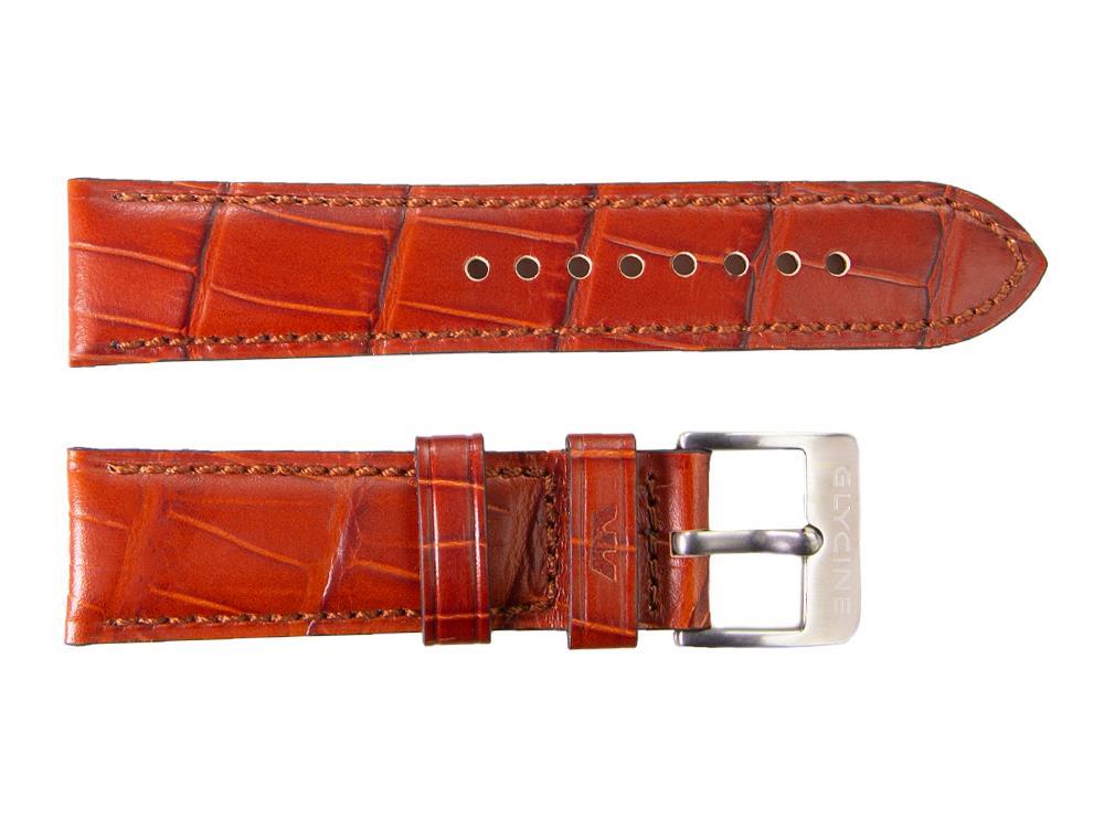 Glycine, Leather strap, 24mm, Brown, LBK7BH-24