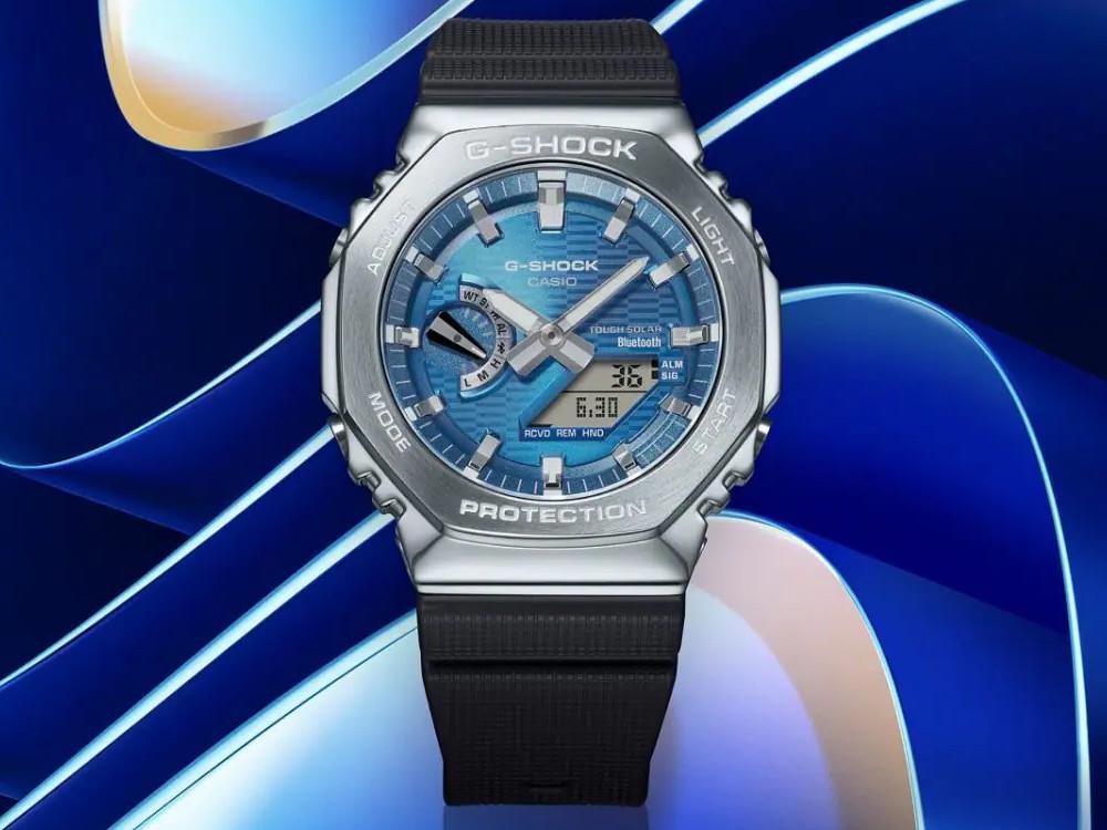 G-SHOCK Casio G-Steel Quartz Watch, Blue, 49.3mm × 44.4mm, GBM-2100A-2BER