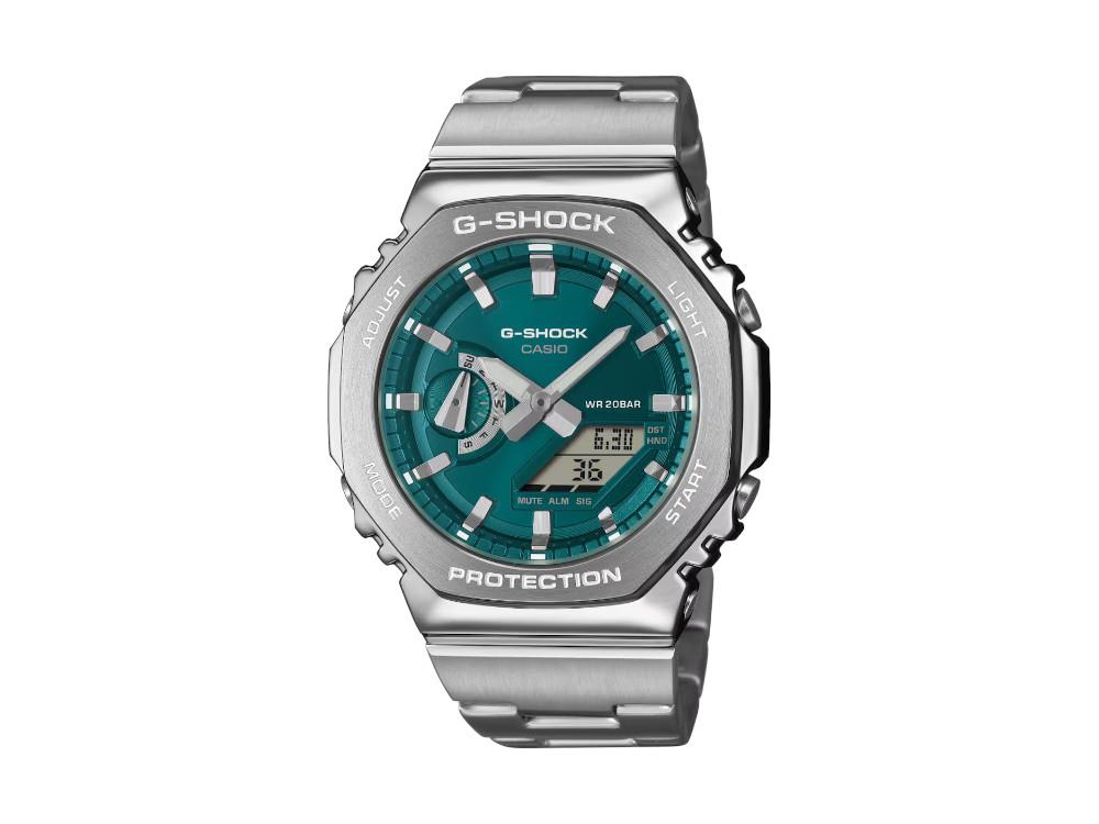 G-SHOCK Casio Classic Quartz Watch, Green, 49.3mm × 44.4mm, GM-2110D-3A1ER