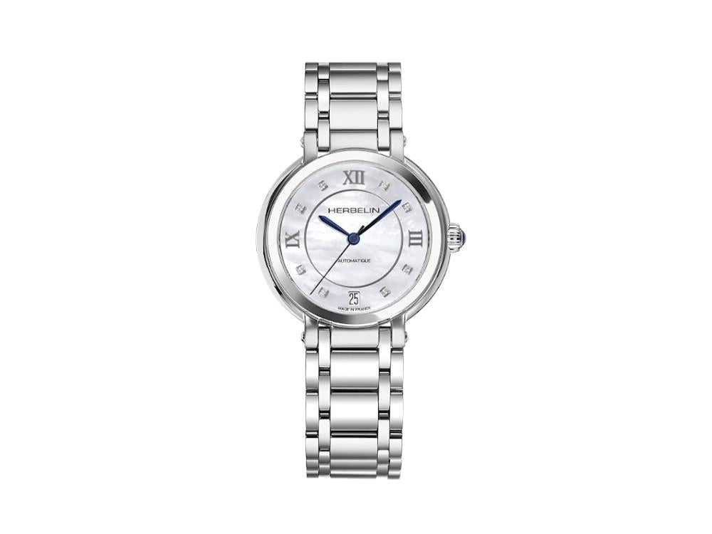 Herbelin Galet Automatic Watch, SW 200-1, 33.5 mm, Silver, 1630B59
