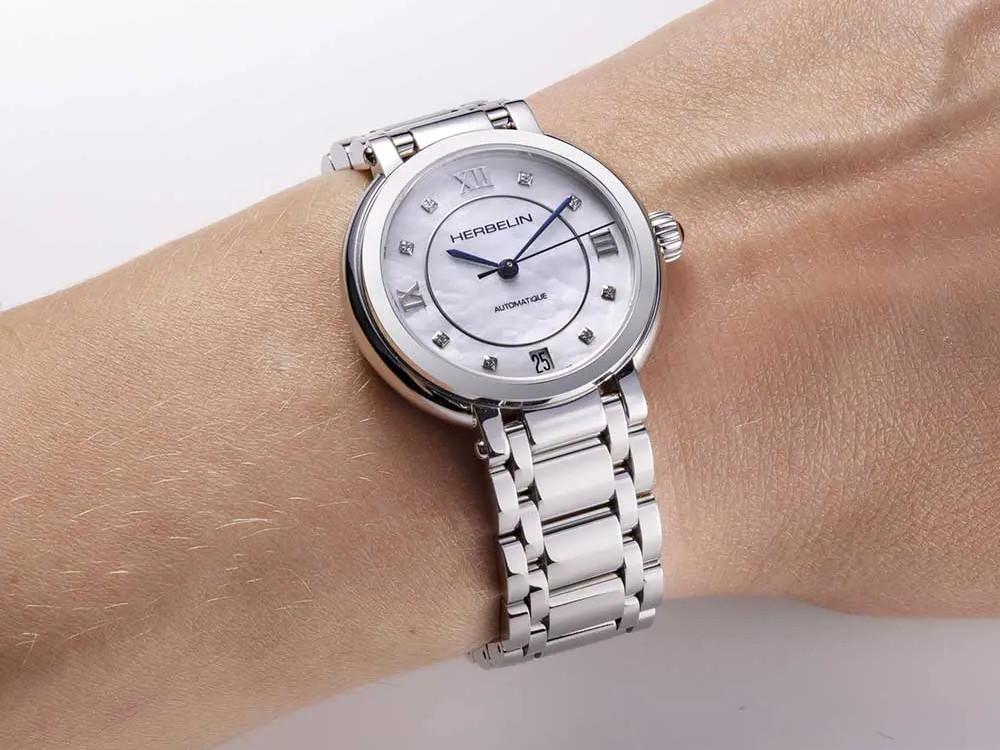 Herbelin Galet Automatic Watch, SW 200-1, 33.5 mm, Silver, 1630B59