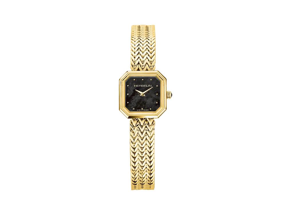 Herbelin Octogone Quartz Watch, Stainless Steel, Black, 22 mm, 17436BP49