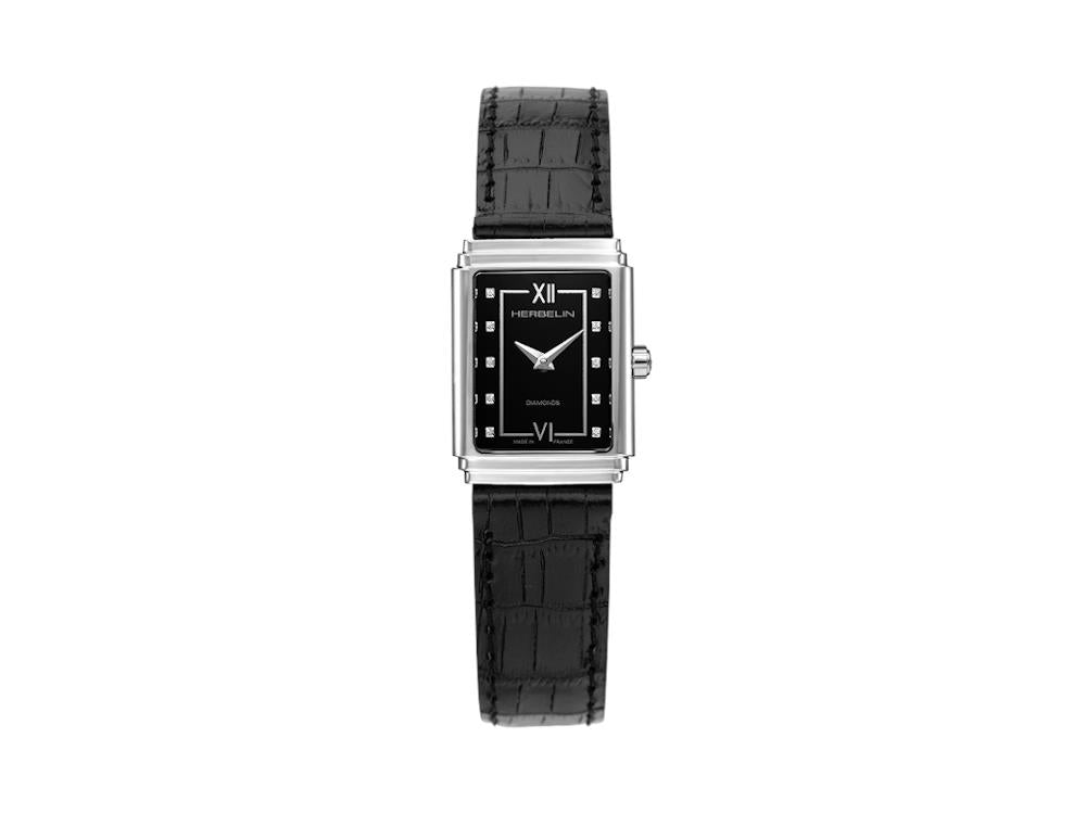 Herbelin Art Déco 1925 Quartz Watch, Black, 29,5 mm, 17577AP84