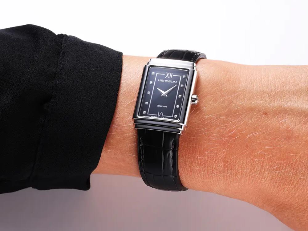 Herbelin Art Déco 1925 Quartz Watch, Black, 29,5 mm, 17577AP84