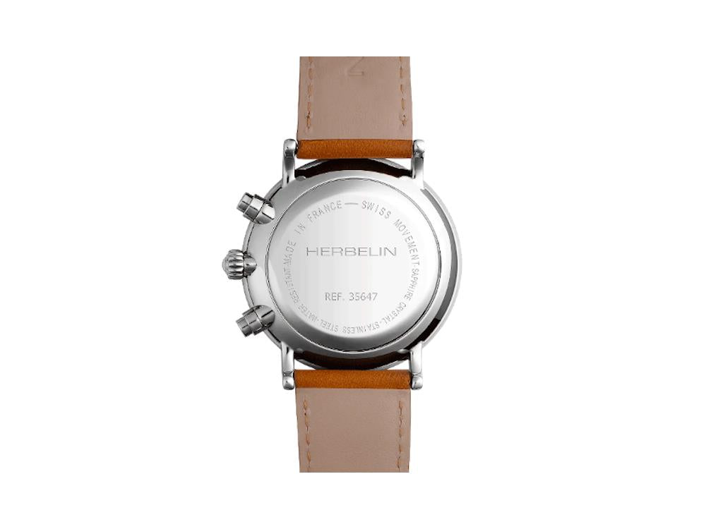 Herbelin Inspiration Quartz Watch, Stainless Steel 316L, Cream, 35647AP12GD