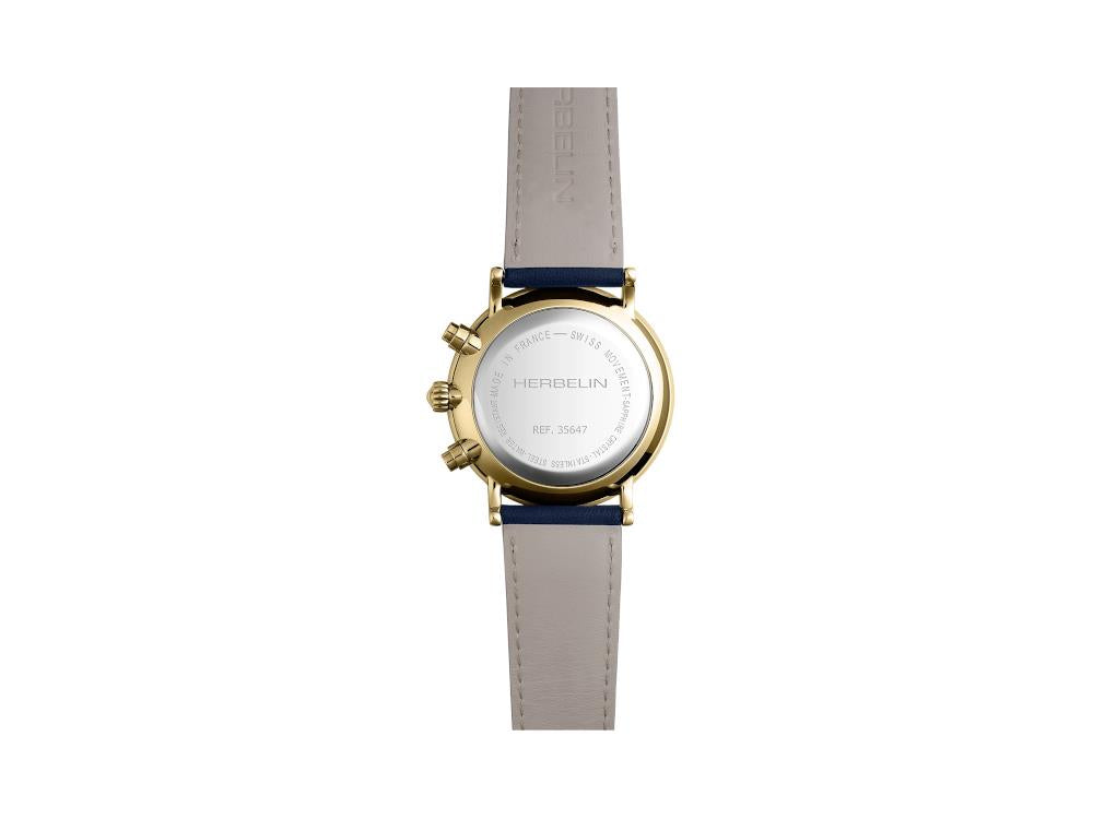 Herbelin Inspiration Quartz Watch, Stainless Steel 316L, Blue, 35647P15