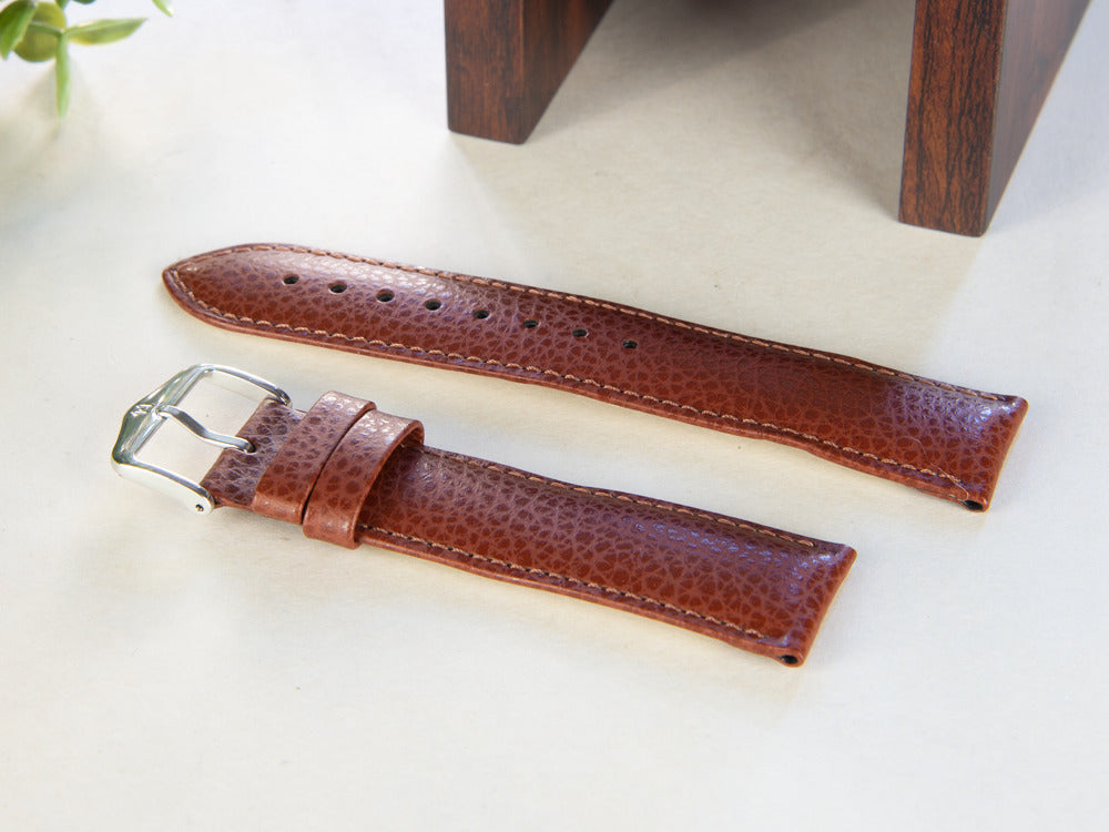 Hirsch Kansas Calfskin Strap, Golden Brown, 22 mm, L (200 mm), 01502070-2-22
