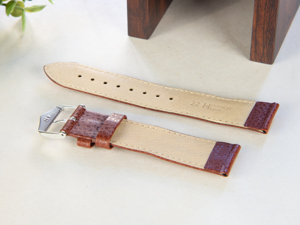 Hirsch Kansas Calfskin Strap, Golden Brown, 22 mm, L (200 mm), 01502070-2-22